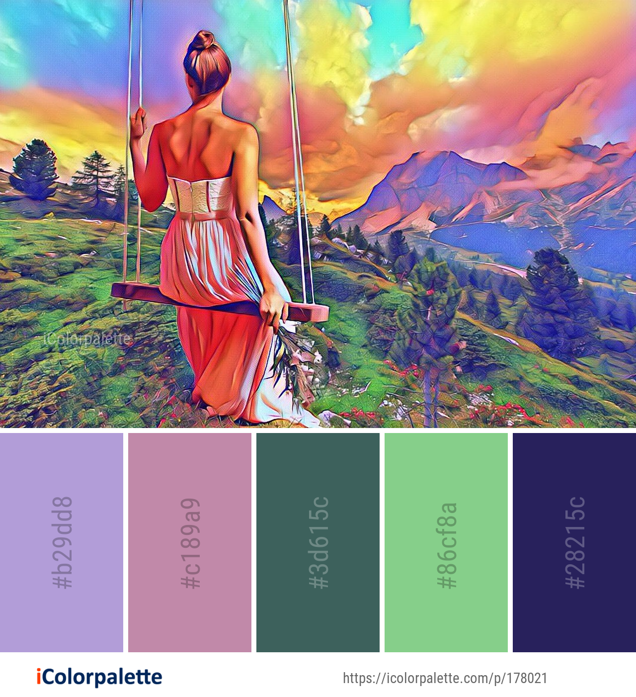 Color Palette Ideas from Art Sky Painting Image | iColorpalette