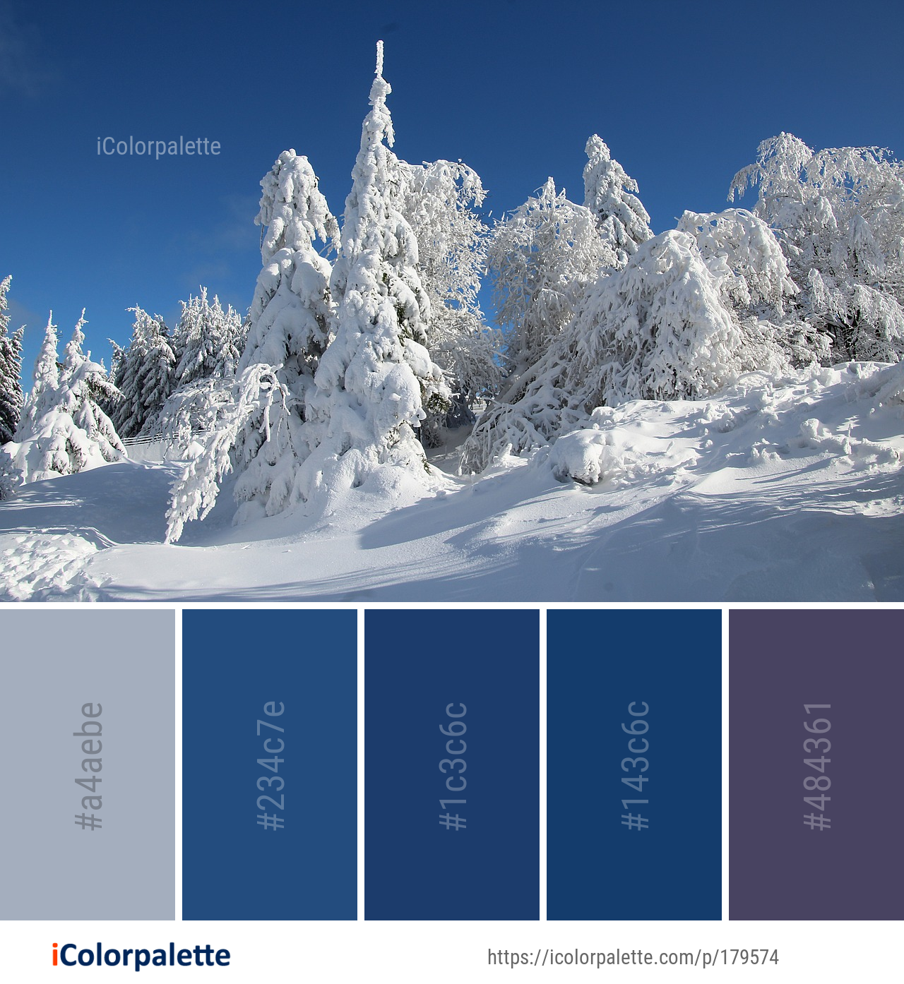 Color Palette Ideas from Winter Snow Mountainous Landforms Image ...