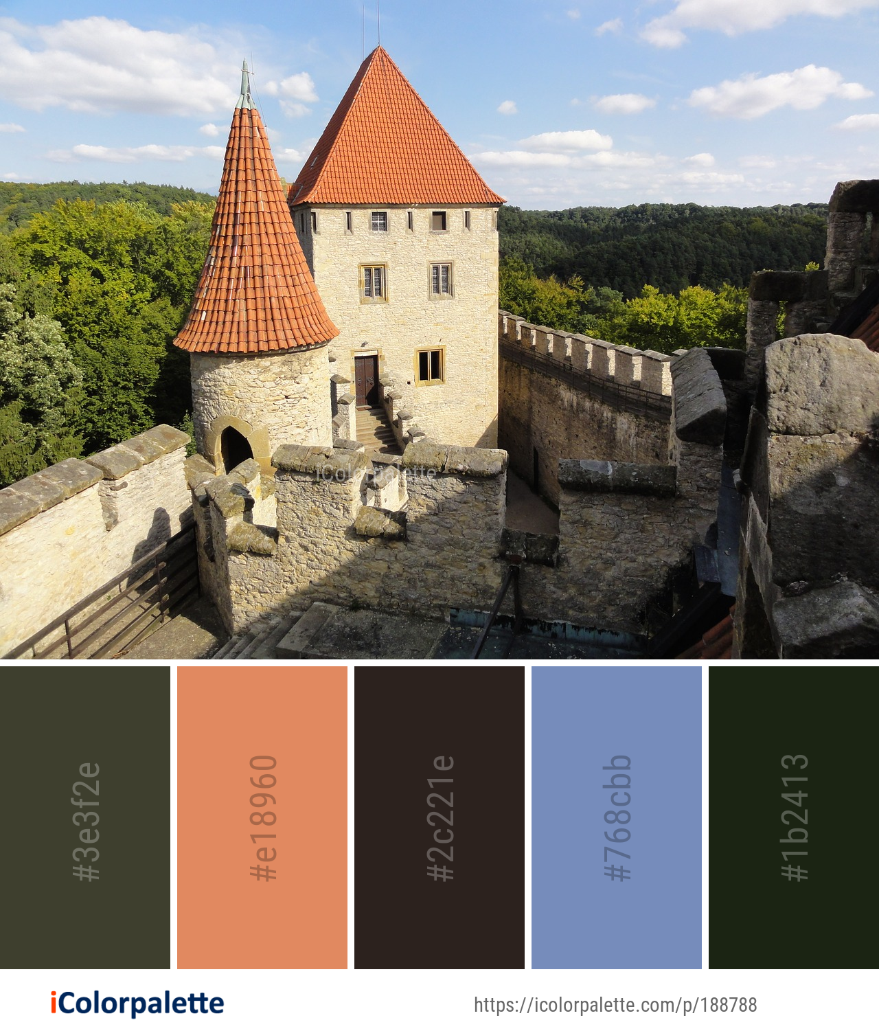 Color Palette Ideas from Historic Site Sky Medieval Architecture Image