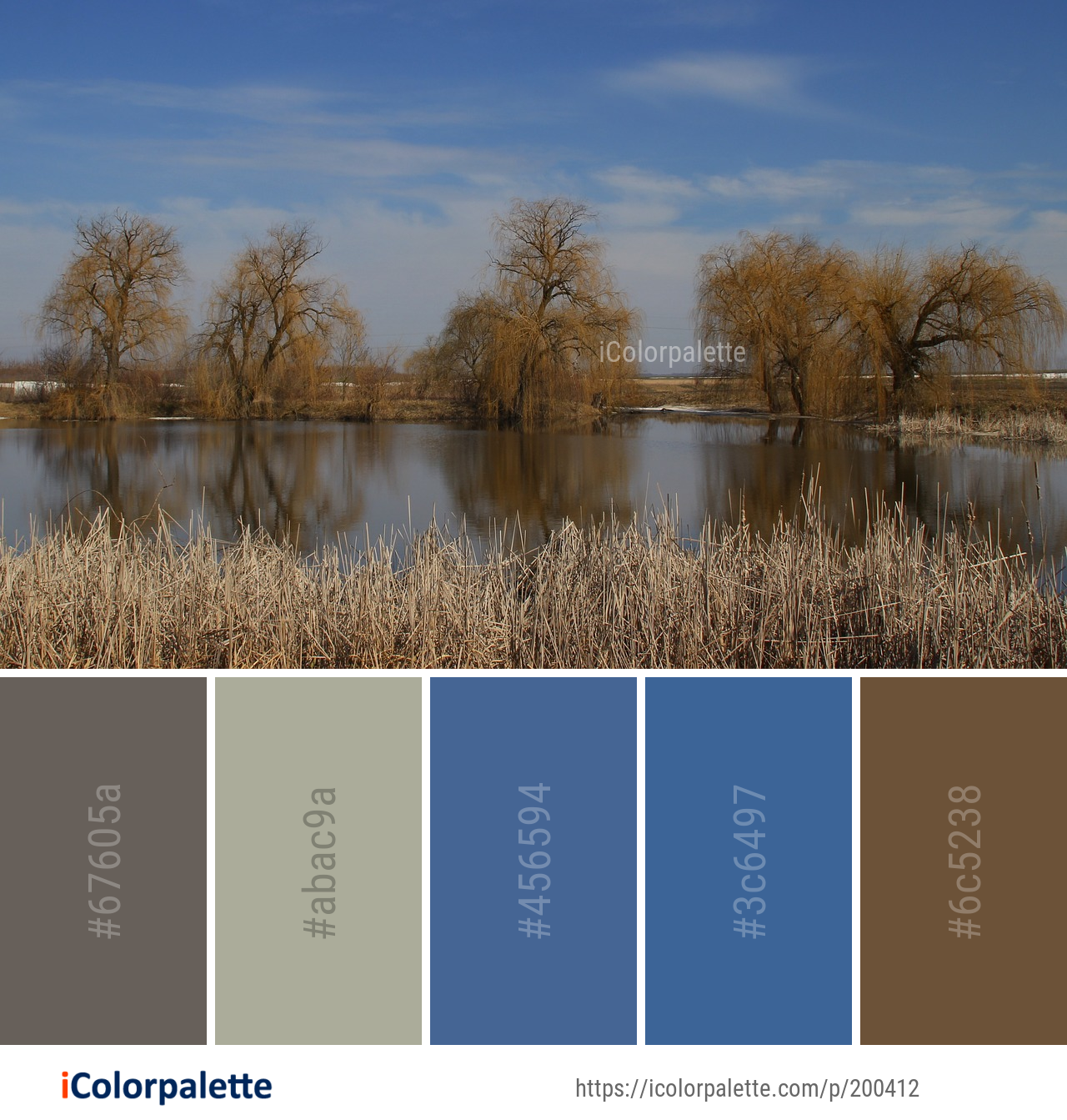 Color Palette Ideas from Reflection Water Sky Image