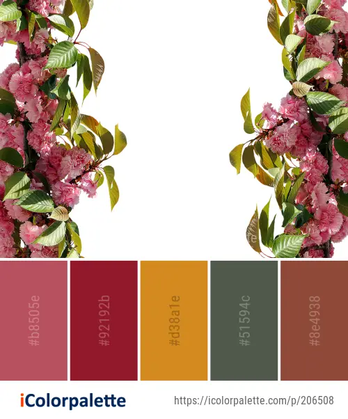 Color Palette Ideas from Flower Plant Branch Image | iColorpalette