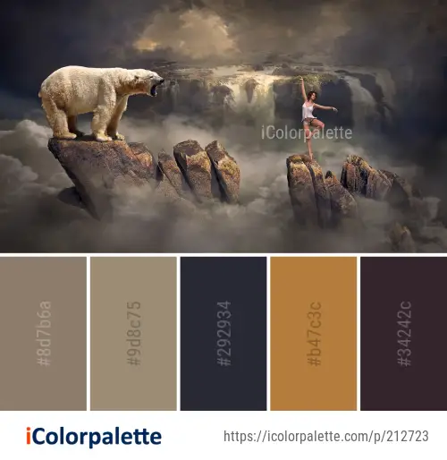 Color Palette Ideas from Sky Polar Bear Wildlife Image | iColorpalette