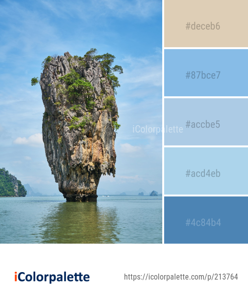 Color Palette Ideas from Rock Sea Water Image | iColorPalette
