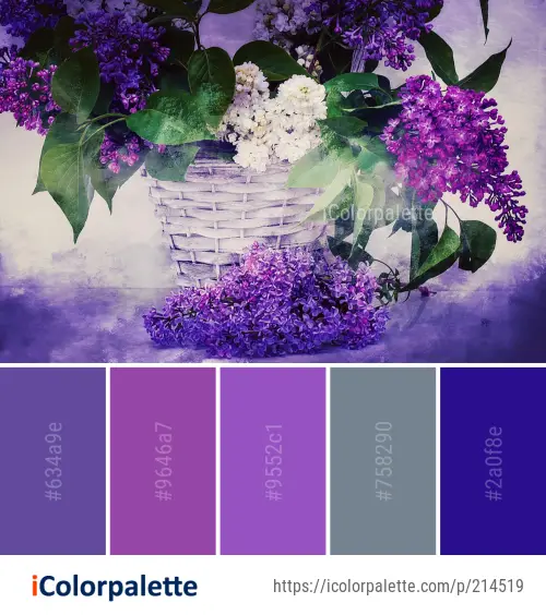 Color Palette Ideas from Flower Lilac Purple Image | iColorpalette