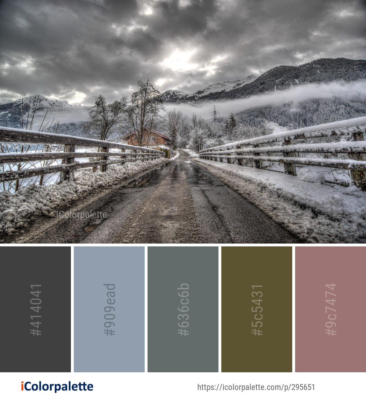 Download Color Palette Ideas From Road Snow Cloud Image Icolorpalette