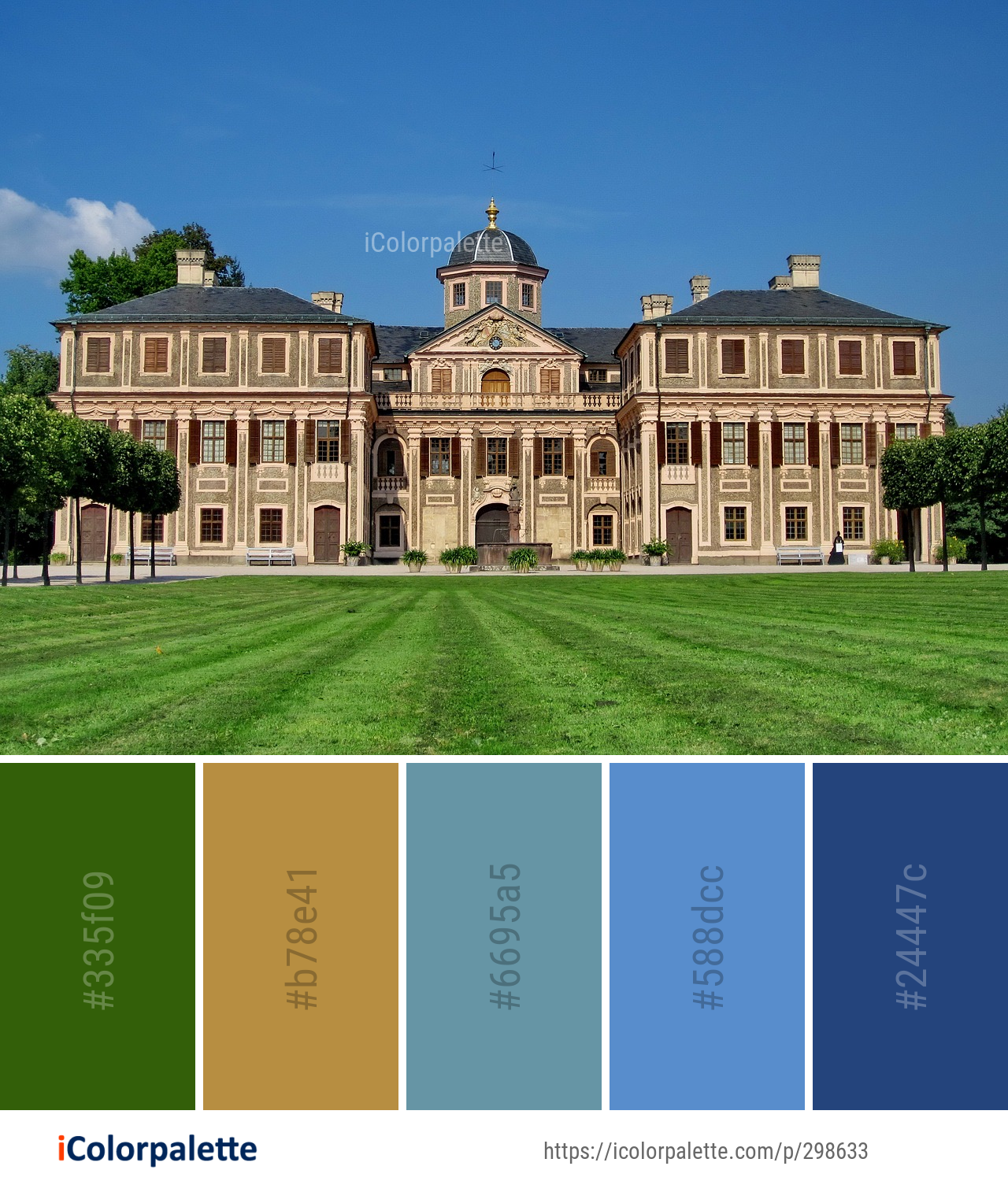 Color Palette Ideas from Estate Landmark Classical Architecture Image