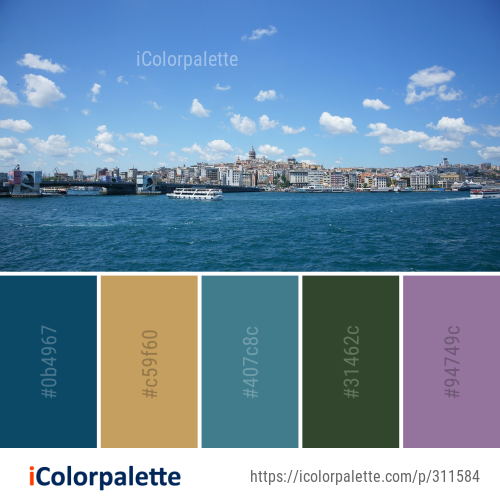 Color Palette Ideas from Sky Sea Waterway Image