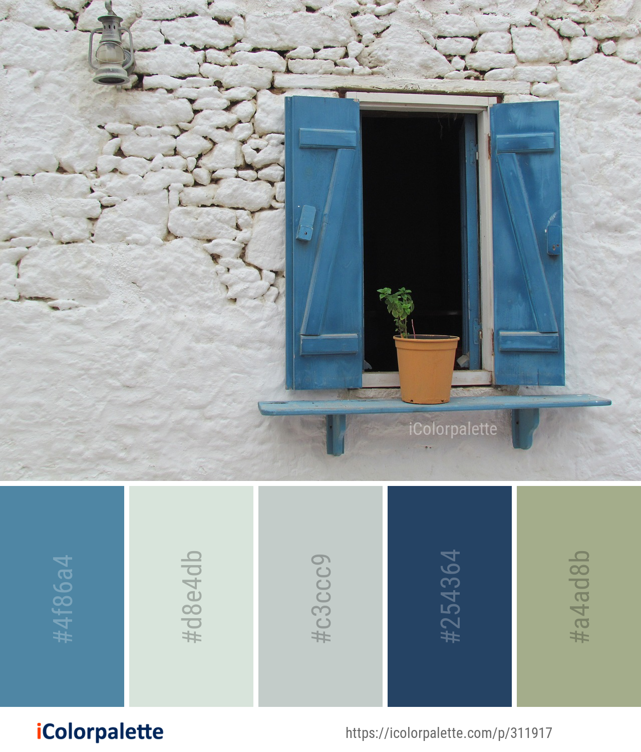 Color Palette Ideas from Blue Wall Window Image iColorpalette