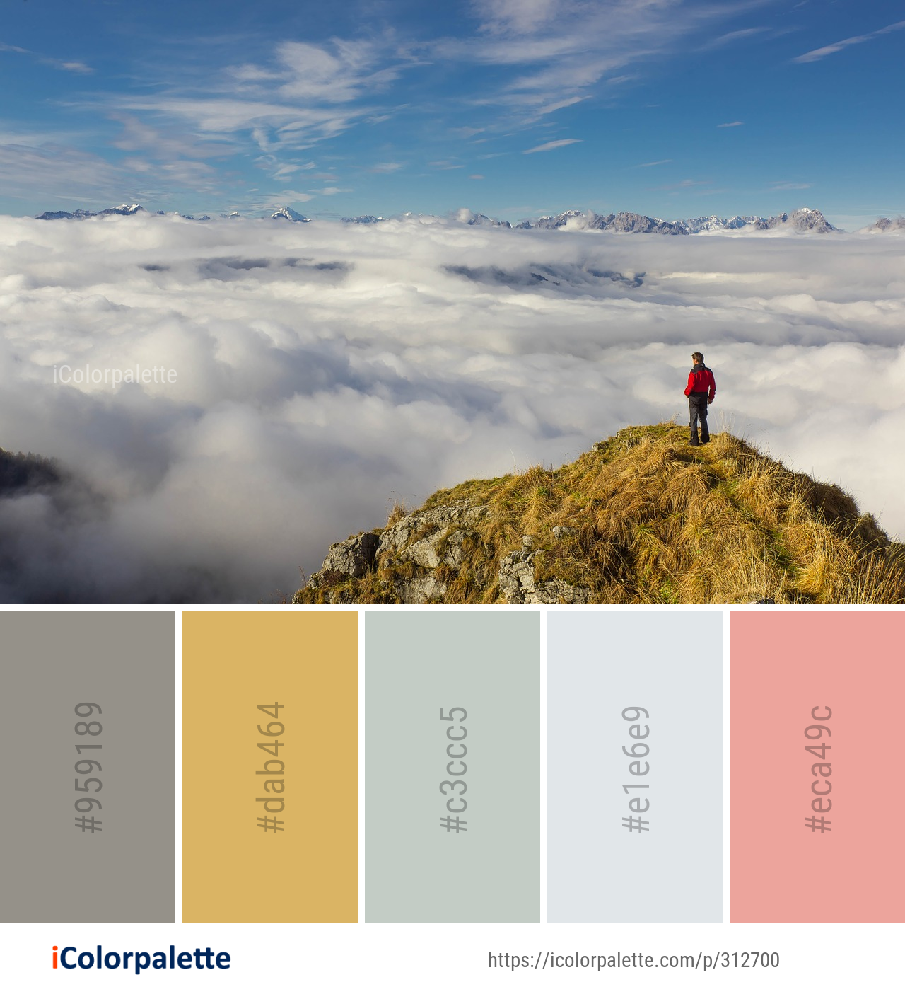 Color Palette Ideas from Sky Cloud Mountainous Landforms Image ...