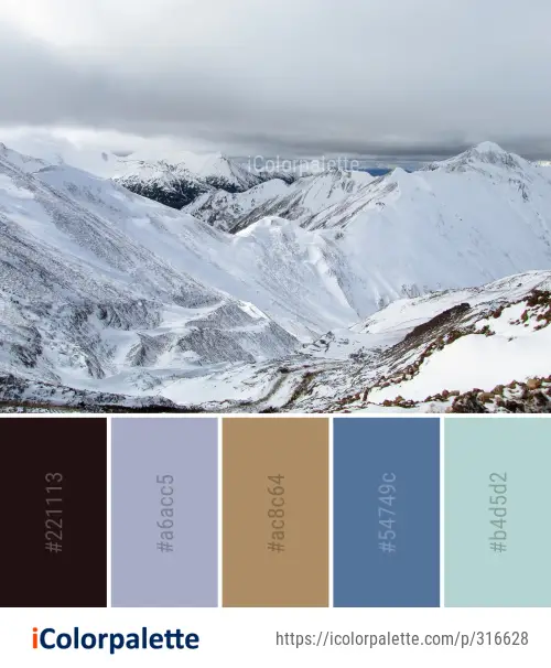 Download Color Palette Ideas From Mountainous Landforms Snow Mountain Image Icolorpalette