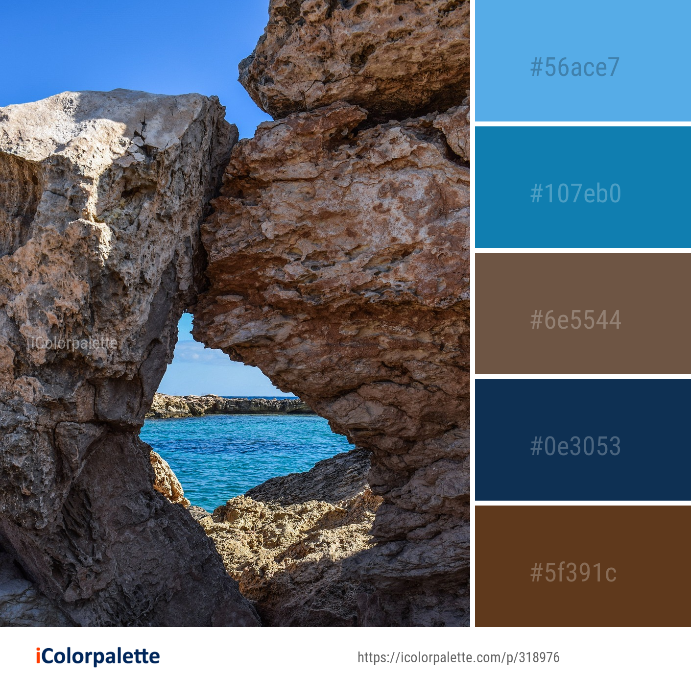 Color Palette Ideas from Natural Arch Rock Sea Image | iColorpalette