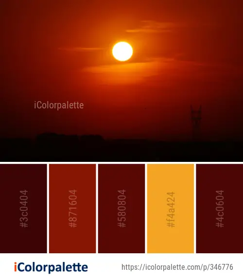 Color Palette Ideas from Sky Afterglow Red At Morning Image | iColorpalette