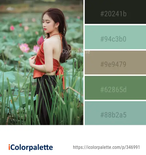Color Palette Ideas from Flower Beauty Lady Image