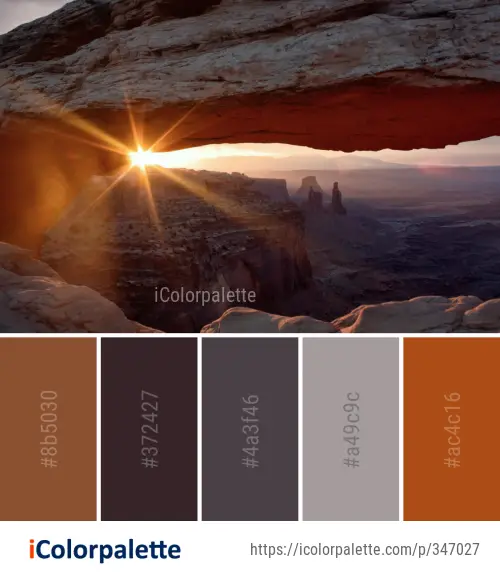 Color Palette Ideas from Canyon Rock Formation Image