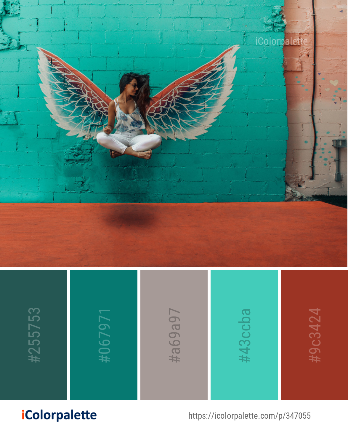 Color Palette Ideas from Blue Wing Art Image