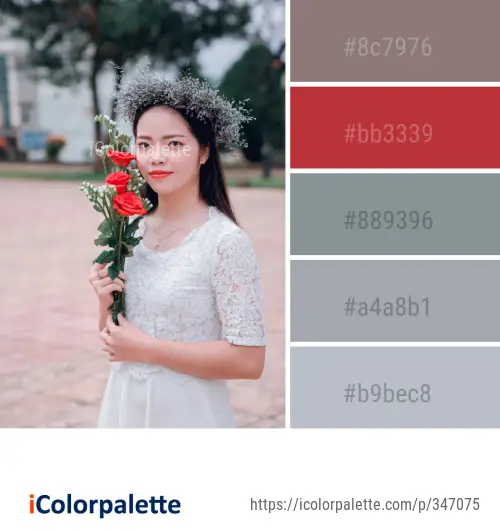 Color Palette Ideas from Flower Gown Bride Image