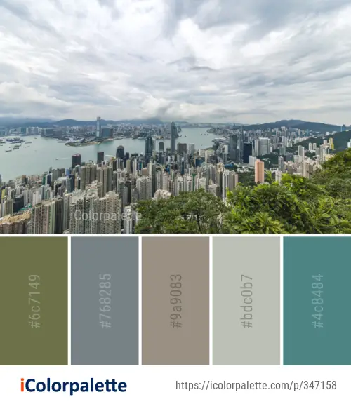 Color Palette Ideas from Metropolitan Area City Sky Image