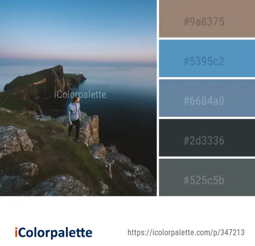 Color Palette Ideas from Sky Coast Cliff Image