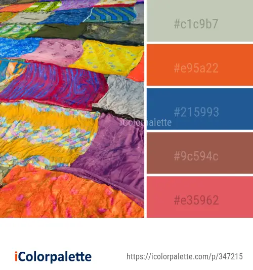 Color Palette Ideas from Yellow Art Textile Image