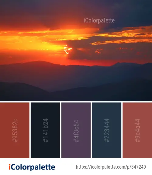Color Palette Ideas from Sky Afterglow Red At Morning Image