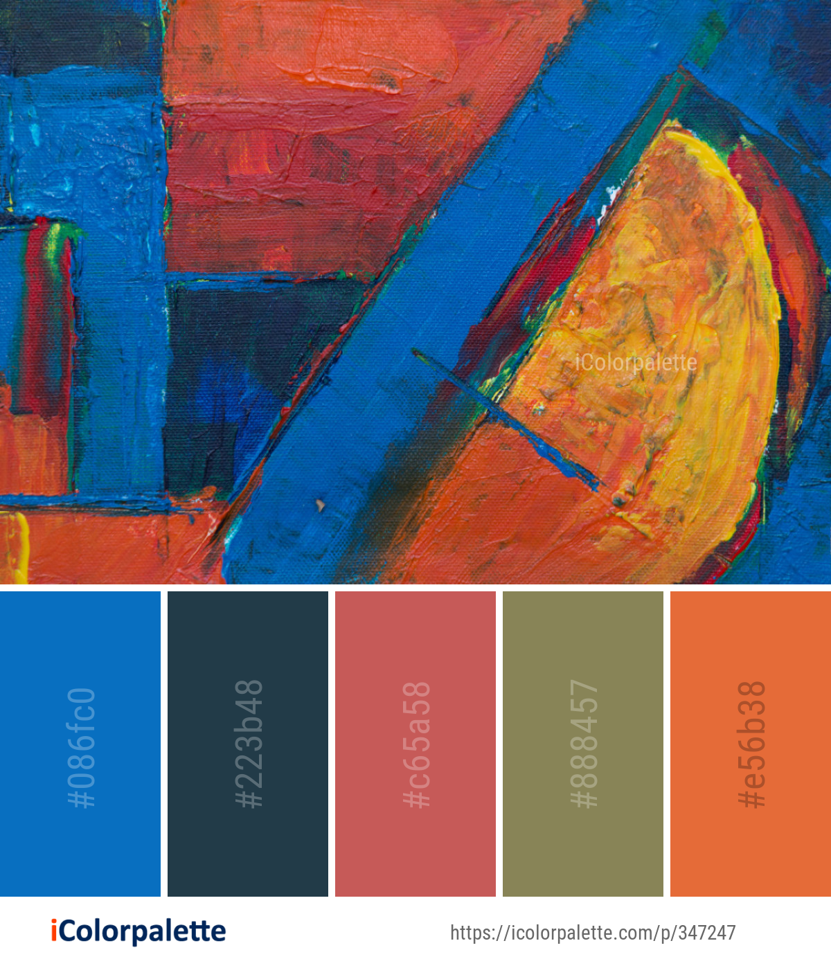 Color Palette Ideas from Painting Yellow Modern Art Image | iColorpalette