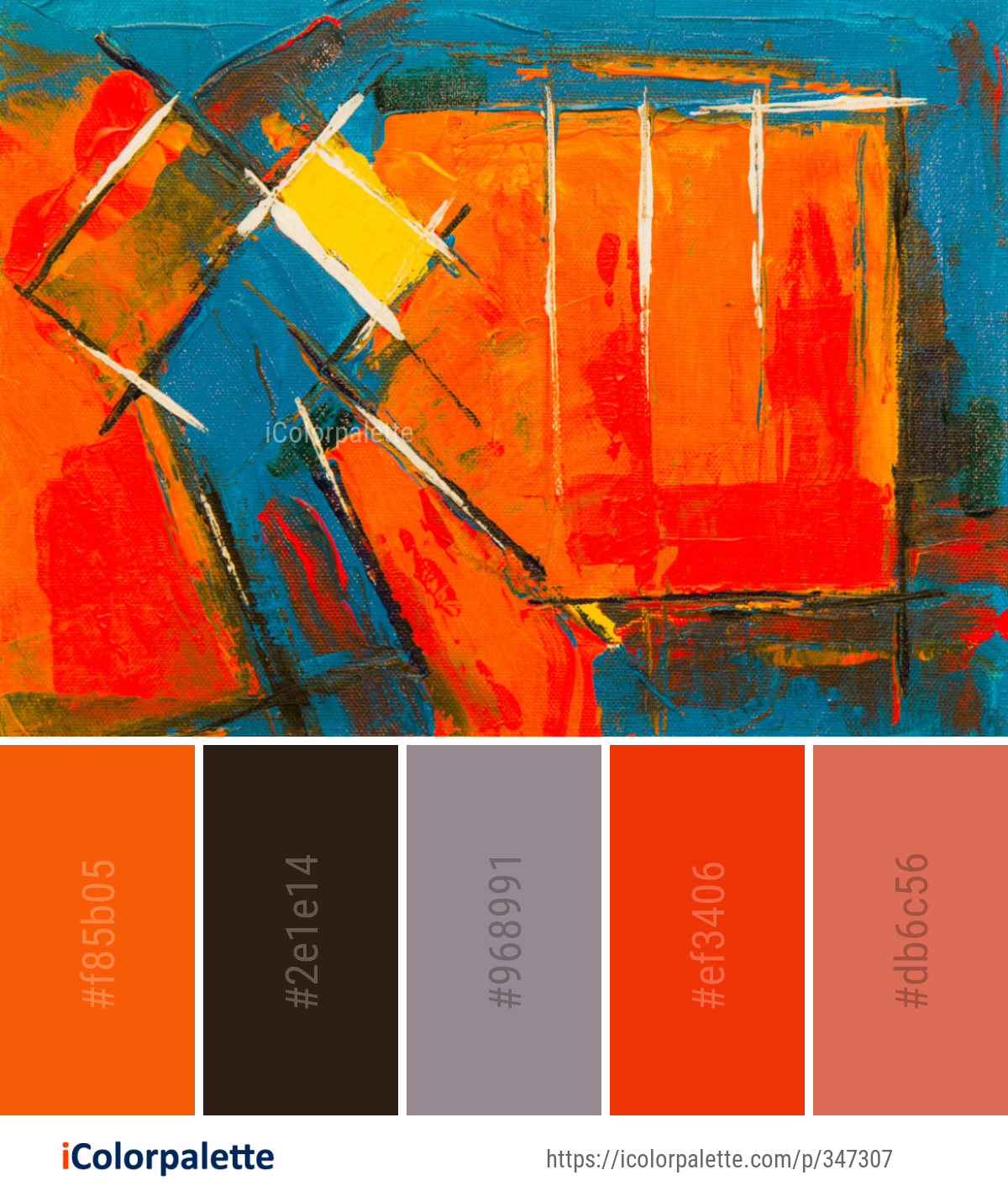Color Palette Ideas from Yellow Painting Modern Art Image