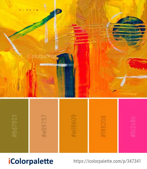 Color Palette Ideas from Yellow Orange Modern Art Image