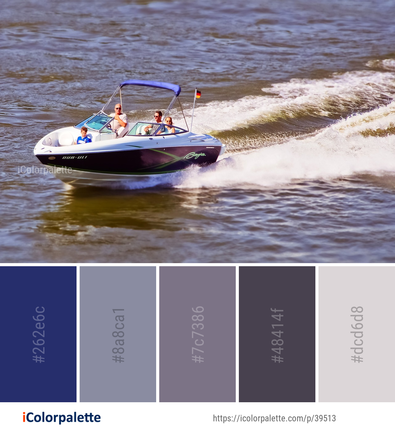 Color Palette Ideas from Boat Water Transportation Image