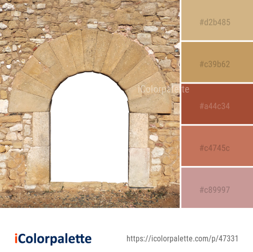 Color Palette Ideas from Arch Wall Stone Image | iColorPalette