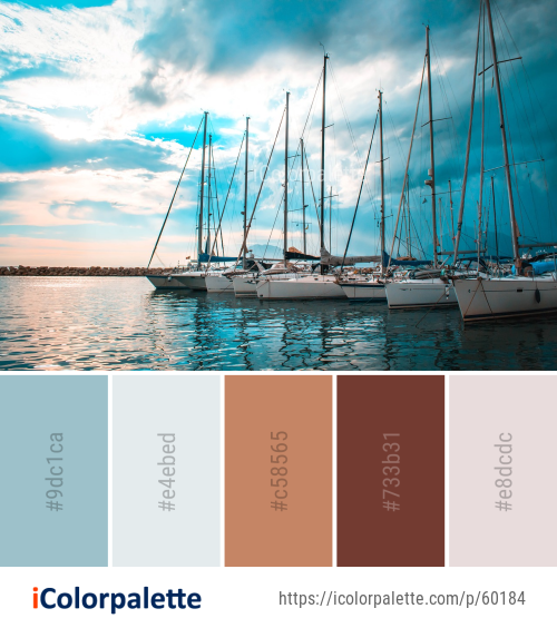 Color Palette Ideas from Sky Water Sea Image