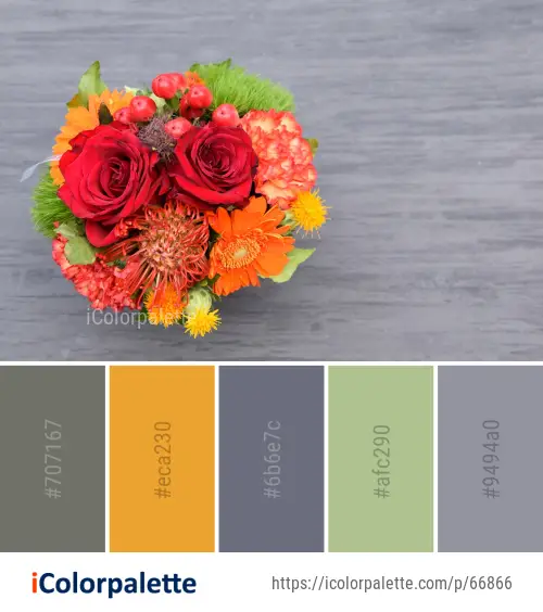 Color Palette Ideas from Flower Arranging Bouquet Image | iColorpalette