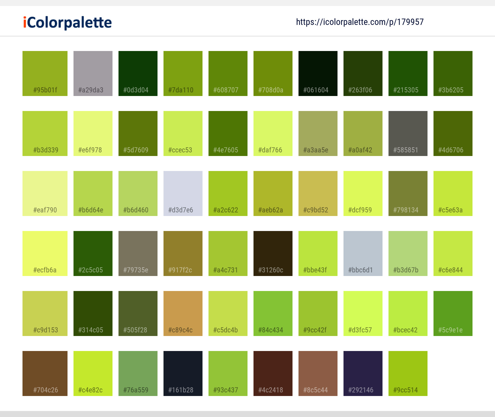 Color Palette Ideas from Green Leaf Vegetation Image | iColorpalette