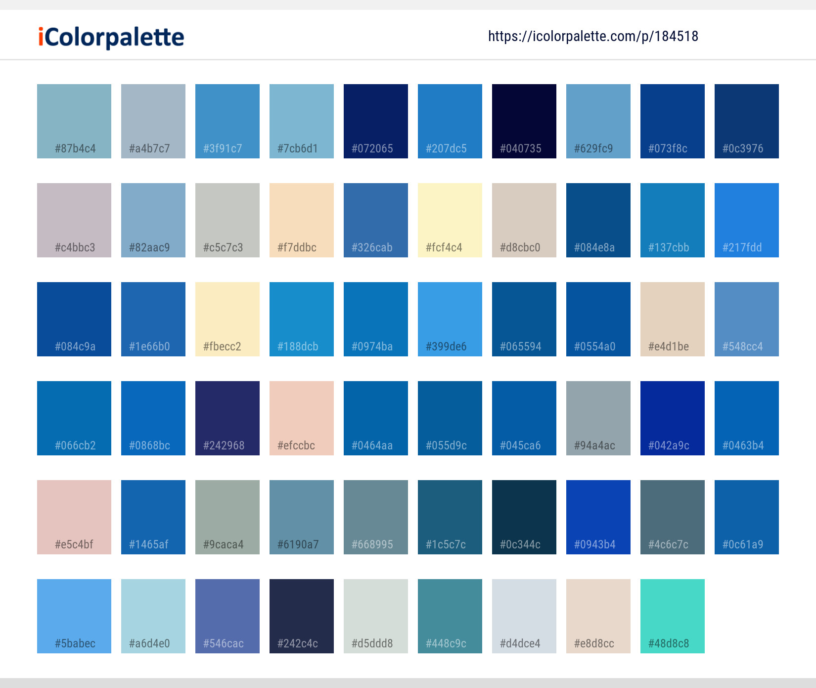 Color Palette Ideas from Blue Sky Nature Image | iColorpalette