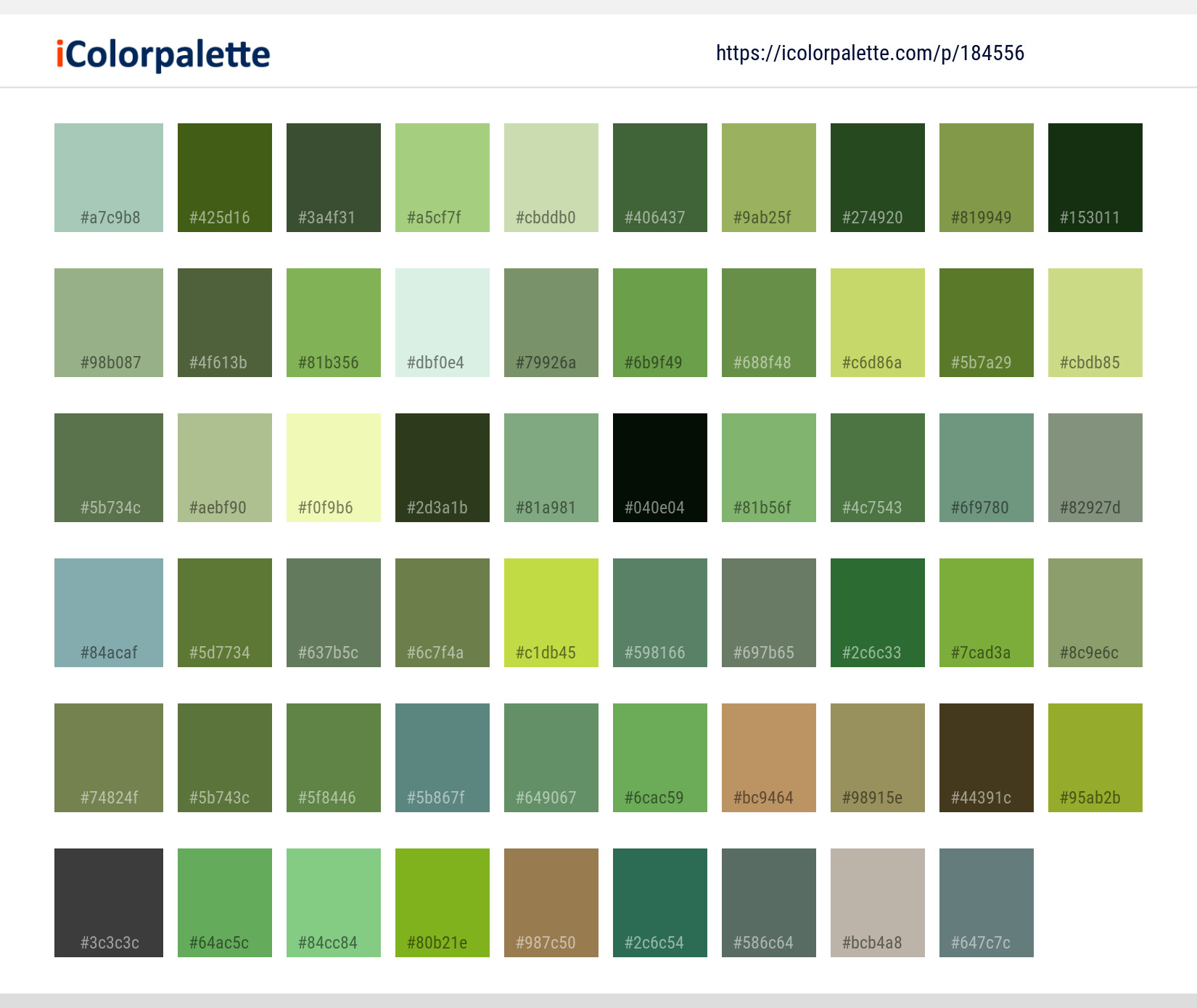 Color Palette Ideas from Vegetation Nature Ecosystem Image | iColorpalette