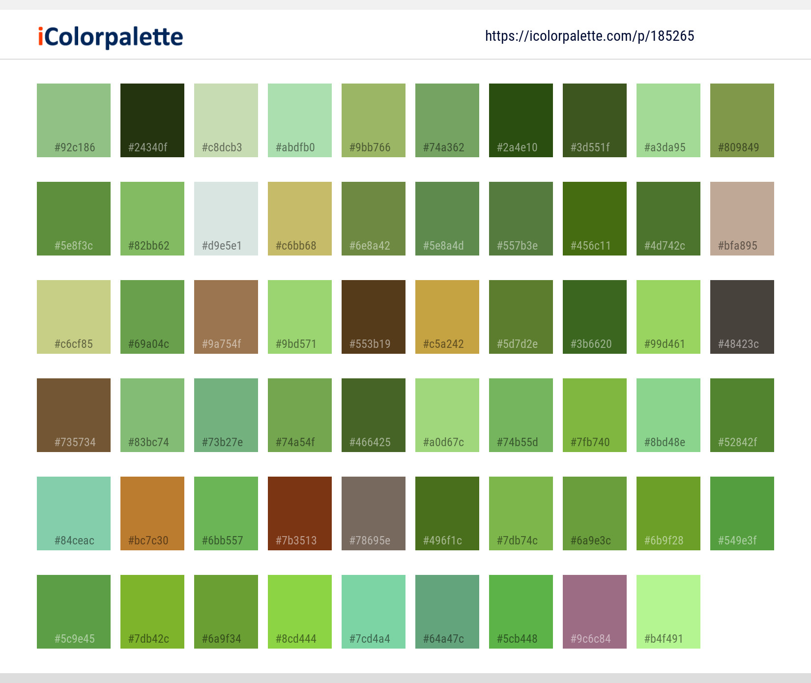 Color Palette Ideas from Green Leaf Vegetation Image | iColorpalette