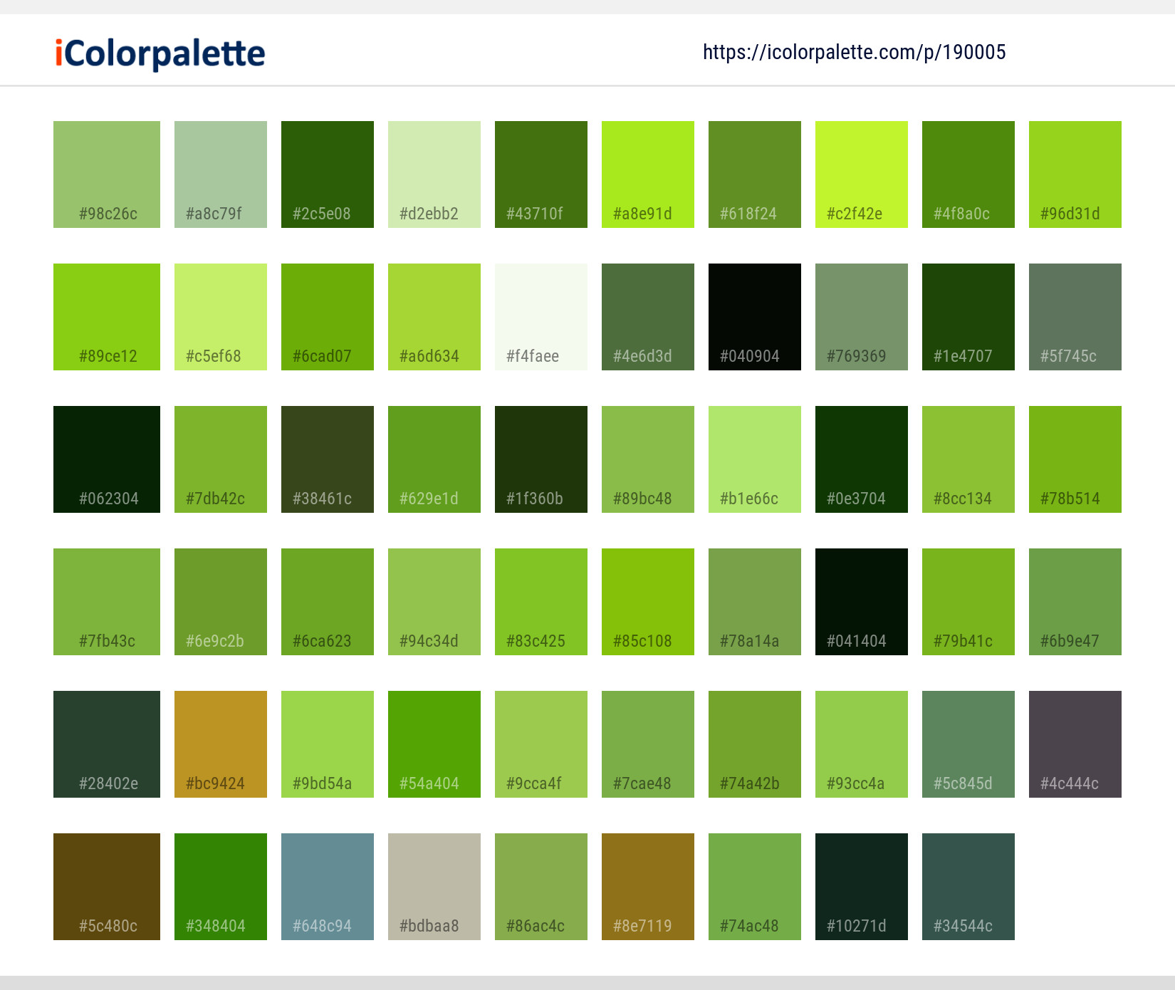 Color Palette Ideas from Grass Green Field Image | iColorpalette