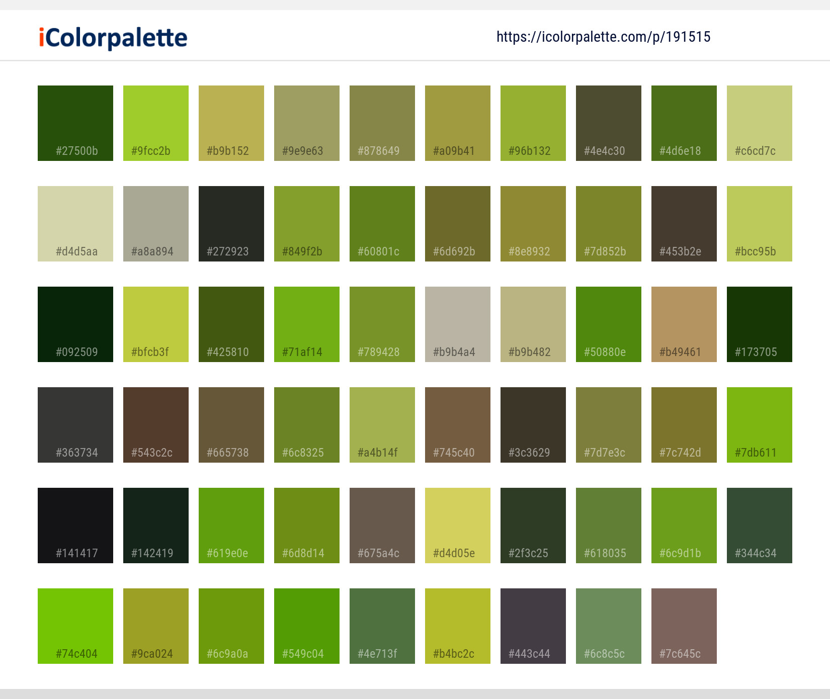 Color Palette Ideas from Grass Vegetation Family Image | iColorpalette