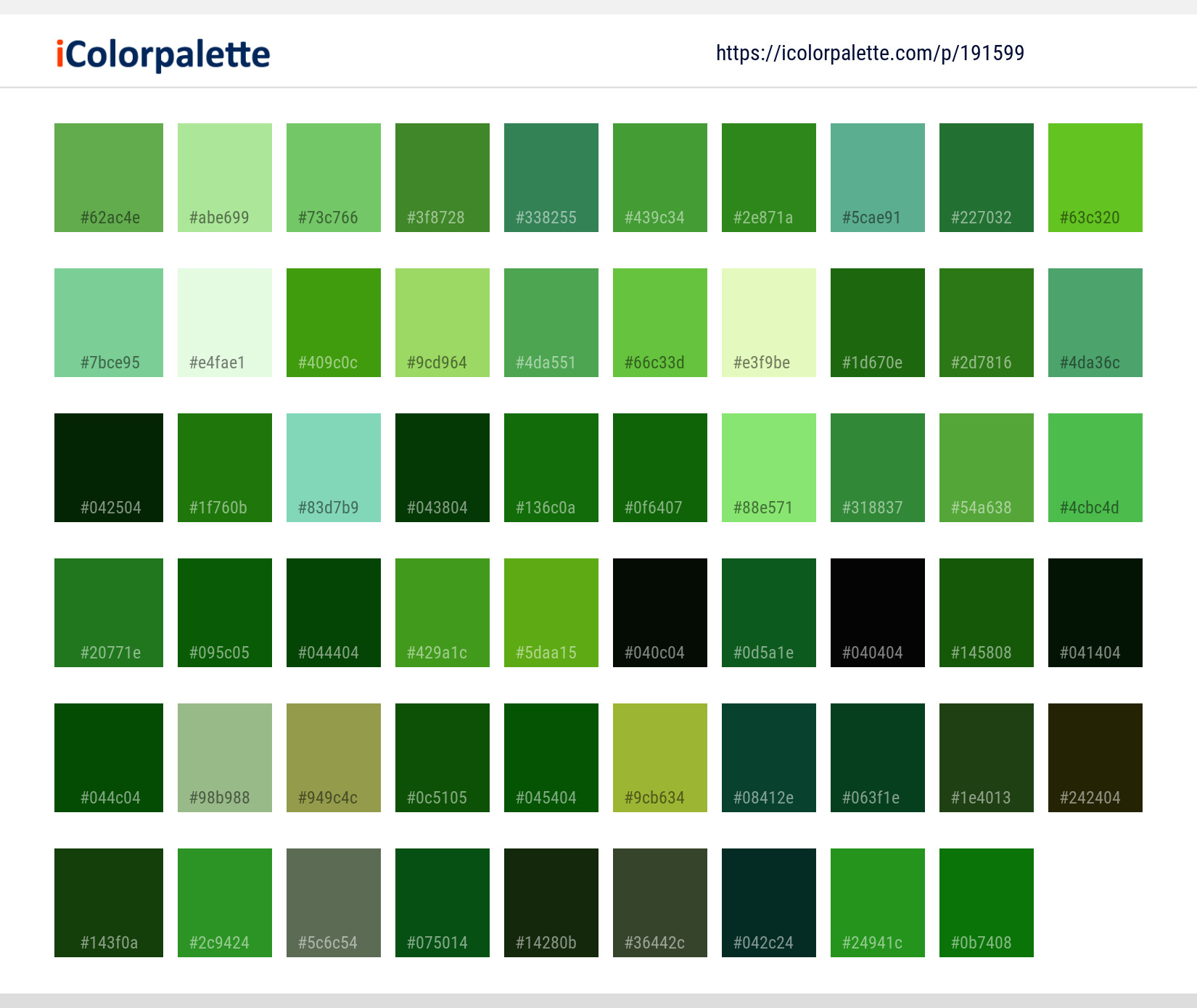 Color Palette Ideas from Grass Green Family Image | iColorpalette