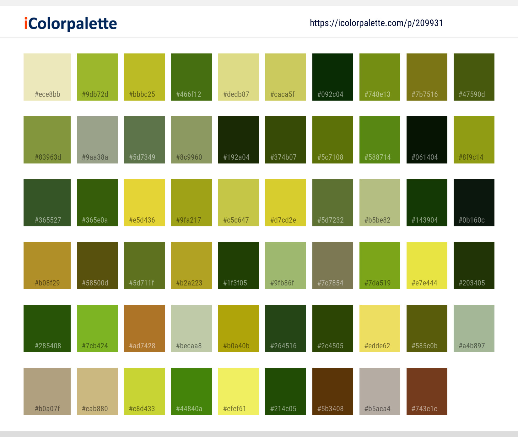 Color Palette Ideas from Vegetation Plant Flora Image | iColorpalette