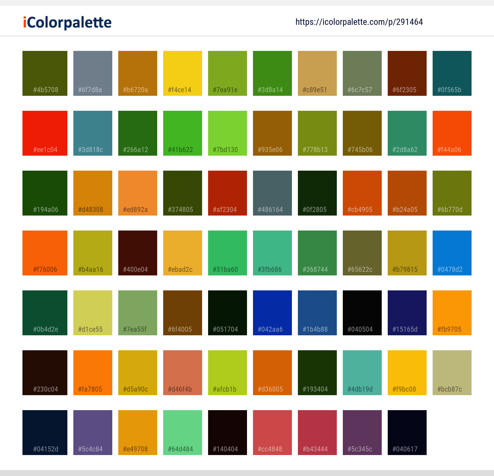 Color Palette Ideas from Green Orange Yellow Image | iColorpalette