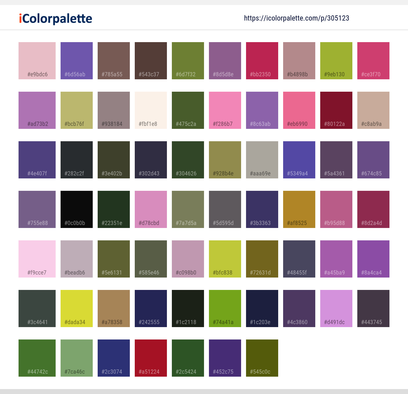 Color Palette Ideas from Flower Plant Pink Image | iColorpalette