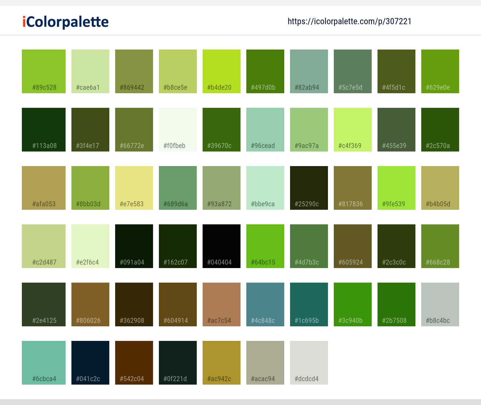 Color Palette Ideas from Vegetation Nature Green Image | iColorpalette