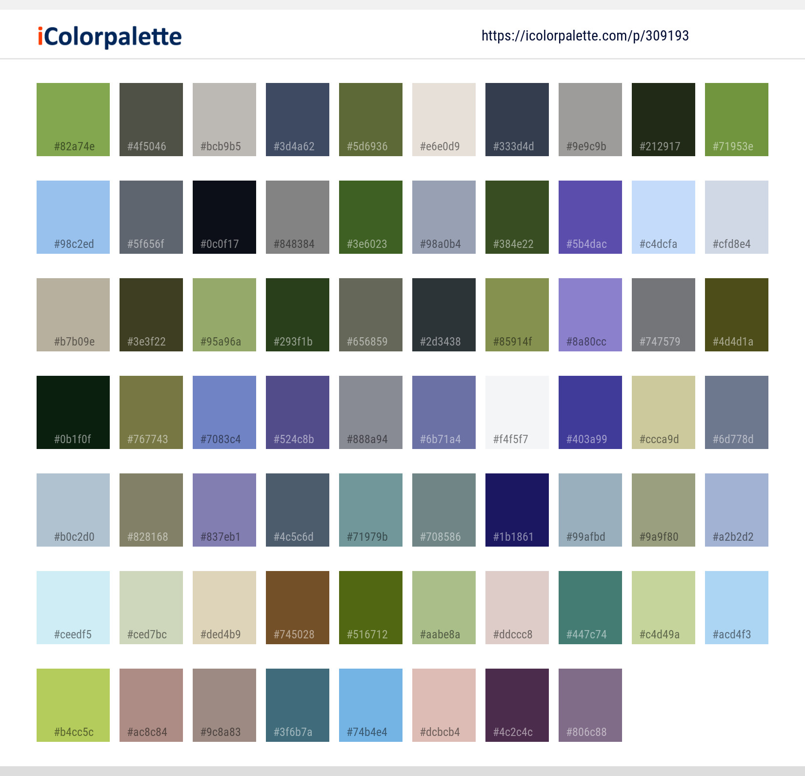 Color Palette Ideas from Tree Grass Plant Image | iColorpalette