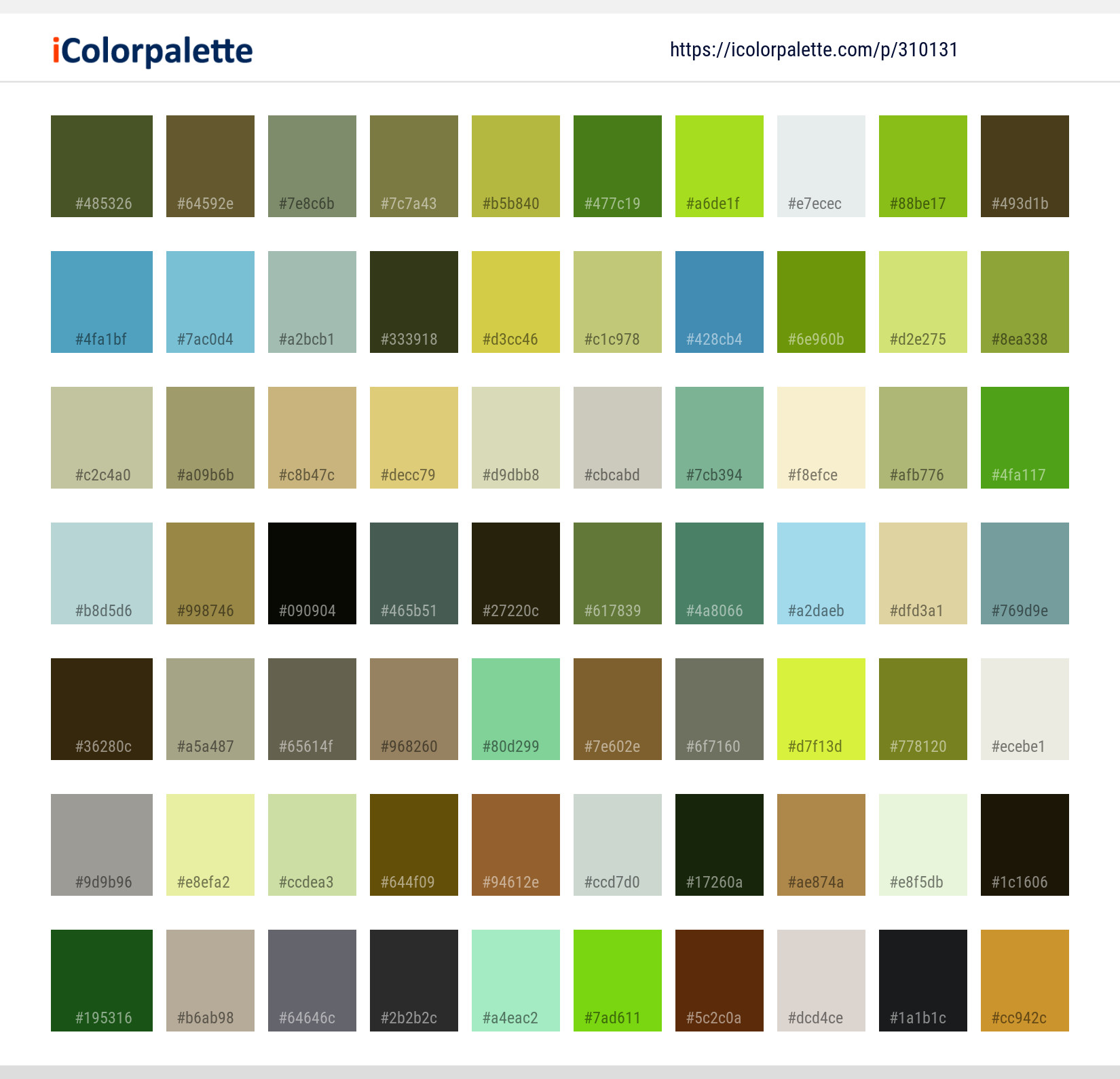 Color Palette Ideas from Green Nature Watercolor Paint Image ...