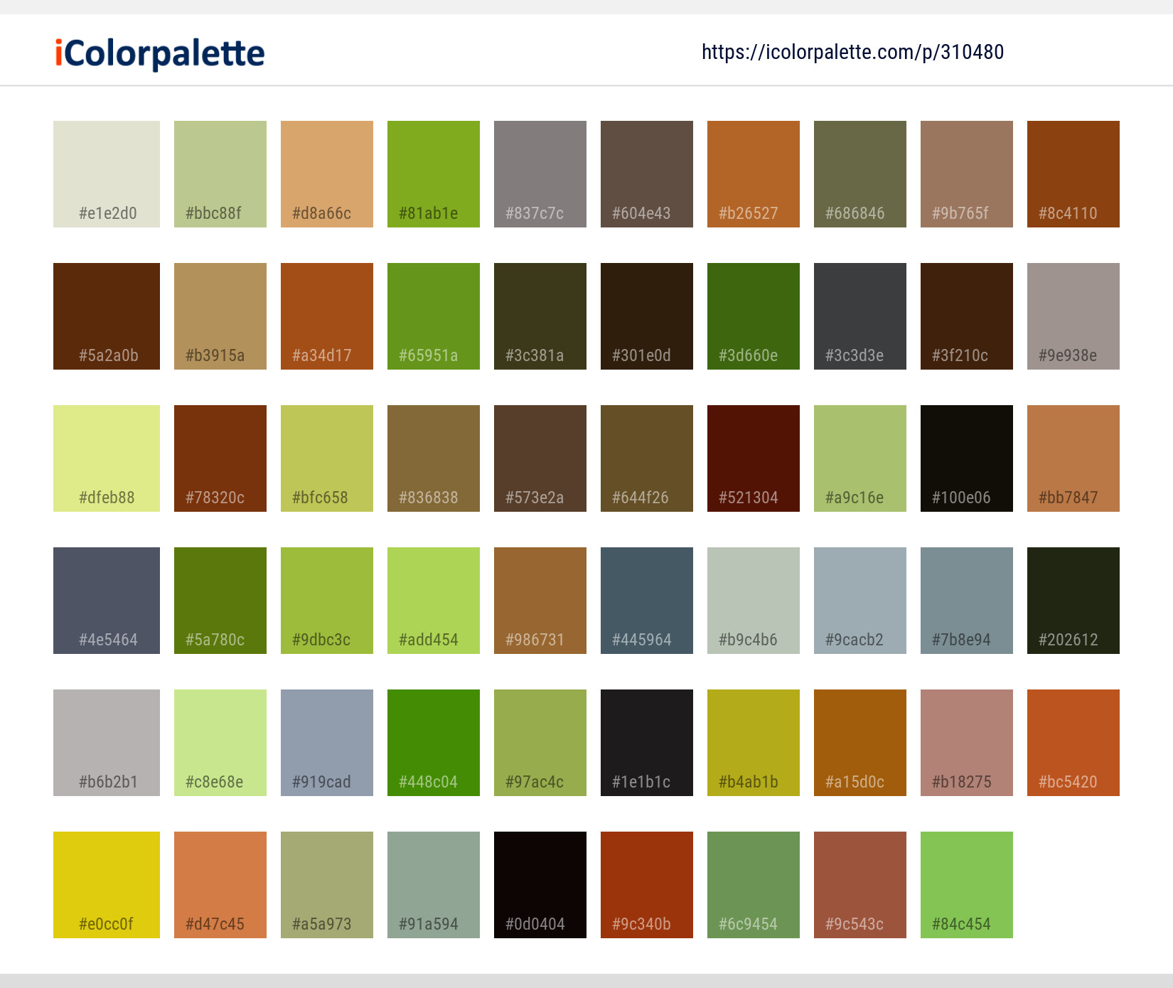 Color Palette Ideas from Horse Mare Pasture Image | iColorpalette