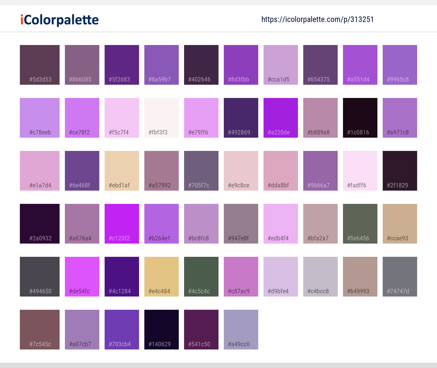 Color Palette Ideas from Lavender English Purple Image | iColorpalette