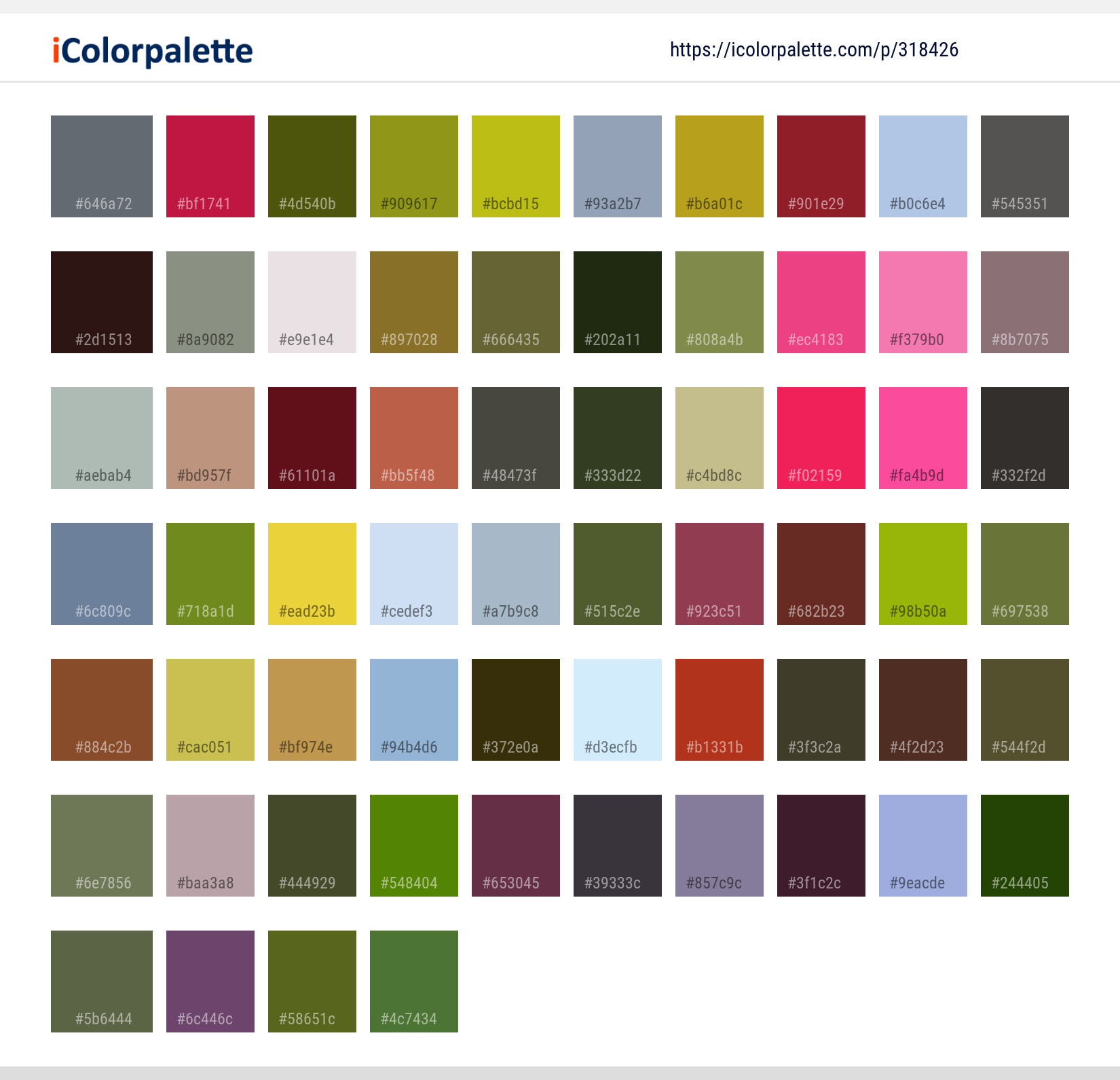 Color Palette Ideas from Flora Plant Vegetation Image | iColorpalette