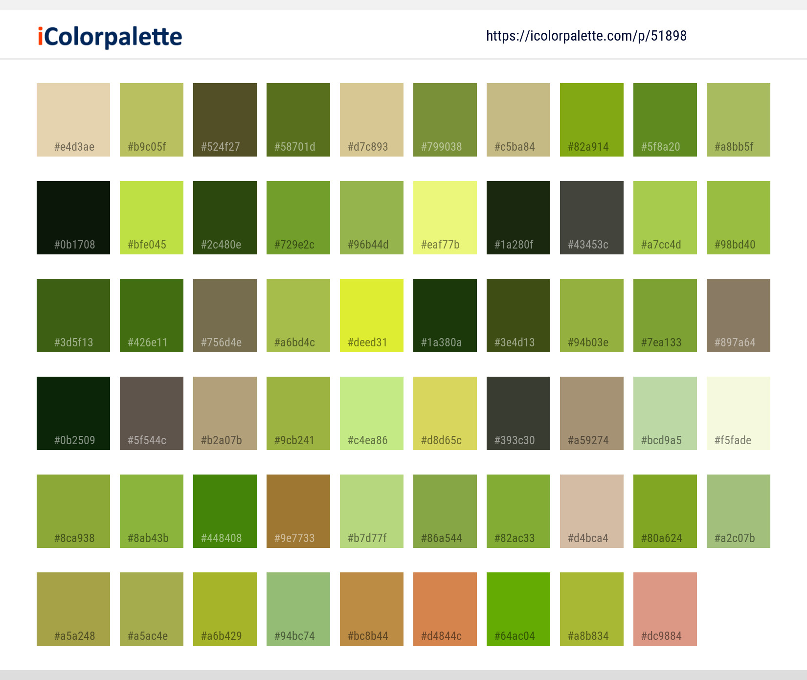 Color Palette Ideas from Tree Leaf Vegetation Image | iColorpalette