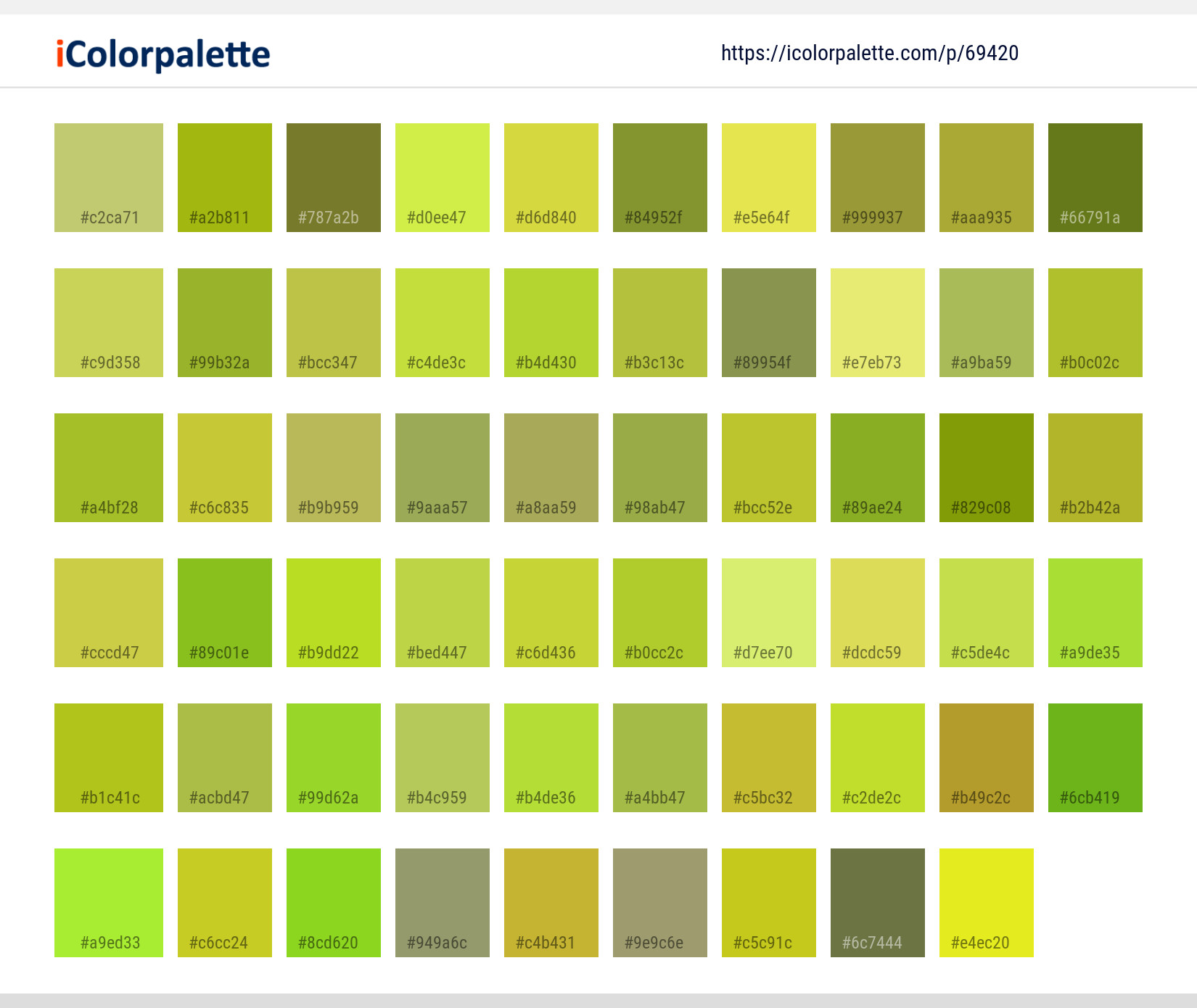 Color Palette Ideas from Green Yellow Vegetation Image | iColorpalette