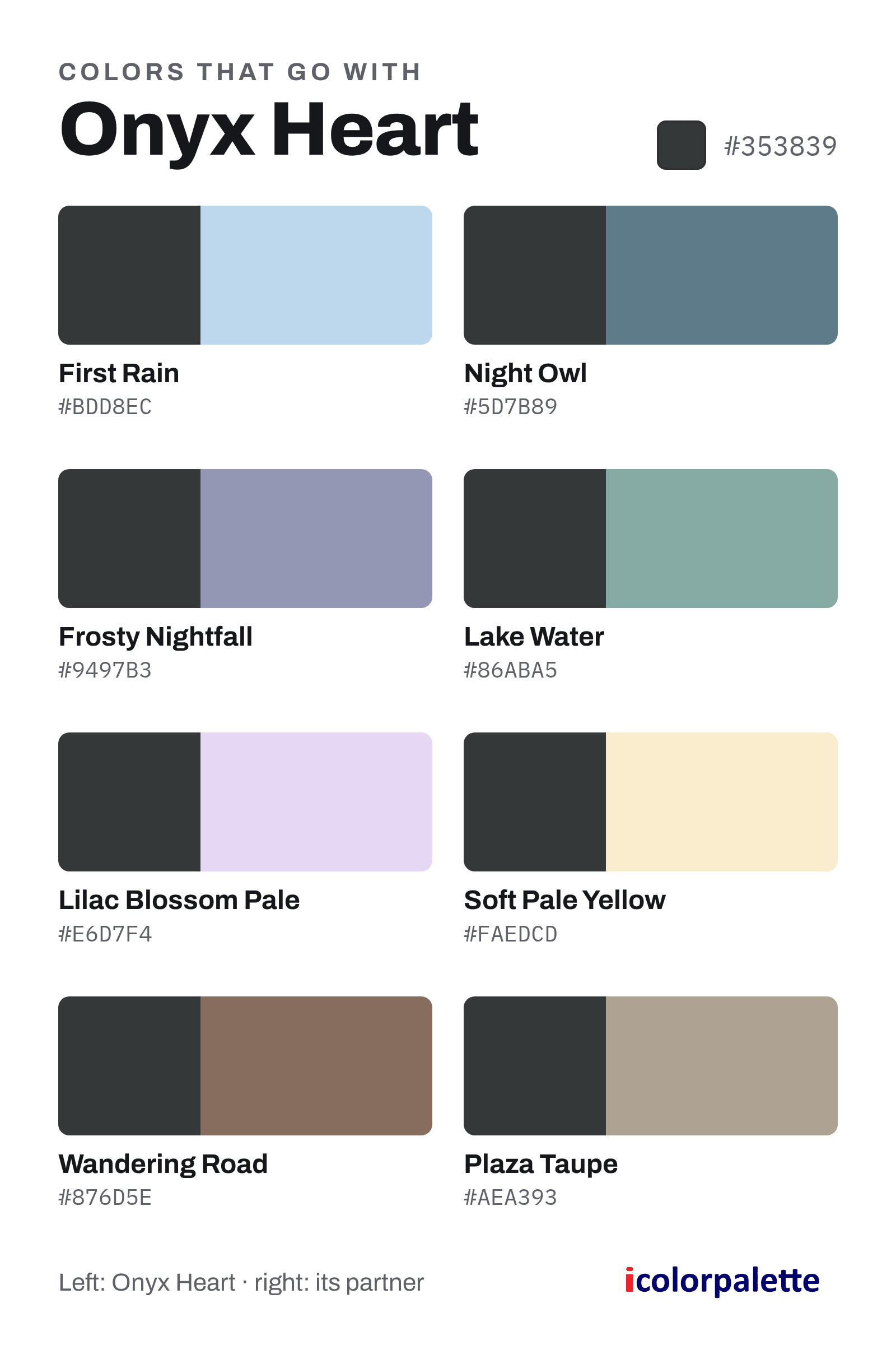 こ*つ様  ONYX Onyx Color (#353839) — Hex, RGB & Palettes | iColorPalette
